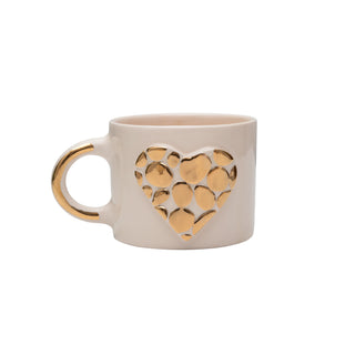 Golden Heart Handmade Ceramic Mug - Valentine's Day Edition