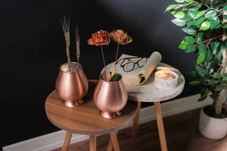 Copper Rose Set in Elegant Copper Vase | Unique Handmade Copper Anniversary Gift - Alfiq's Store