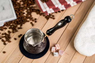 Dark Copper Wooden Handle Turkish Coffee Pot/ Handmade Non Stick Pot Milk Warmer / Original Vintage Coffee Manual Coffee Maker - Alfiq's Store