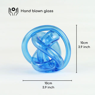 Hand Blown Glass Brown Knot Decorative Object - Handmade Unique Hand - Blown Figurines & Ornaments - Alfiq's Store