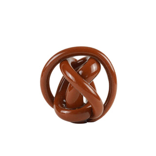 Hand Blown Glass Brown Knot Decorative Object - Handmade Unique Hand - Blown Figurines & Ornaments - Alfiq's Store