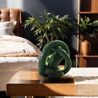 Hand Blown Glass Brown Knot Decorative Object - Handmade Unique Hand - Blown Figurines & Ornaments - Alfiq's Store