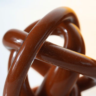 Hand Blown Glass Brown Knot Decorative Object - Handmade Unique Hand - Blown Figurines & Ornaments - Alfiq's Store