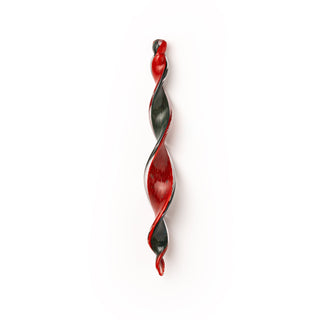 Hand - Blown Twisted Glass Tree Decoration – Elegant Red - Green Icicle Ornament - Alfiq's Store