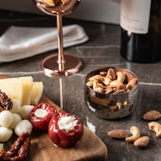 Hand - Hammered Solid Copper Snack Bowl – Chrome Finish, 300ml - Alfiq's Store