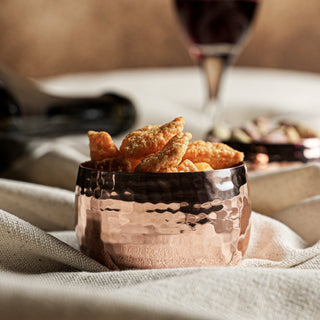 Hand - Hammered Solid Copper Snack Bowl – Chrome Finish, 300ml - Alfiq's Store