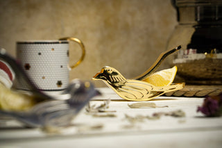 Handcrafted Bird Lemon Slice Squeezer | Handmade Vintage 14k Gold Plated Fruit Slice Juicer 120 x 40 x 30 mm - Alfiq's Store