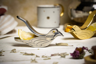 Handcrafted Bird Lemon Slice Squeezer | Handmade Vintage 14k Gold Plated Fruit Slice Juicer 120 x 40 x 30 mm - Alfiq's Store