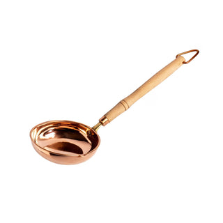 Handcrafted Copper Ladle with Wooden Handle – Traditional Cooking and Serving Utensil - Alfiq's Store