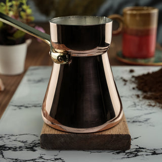 Handcrafted Dark Copper Turkish Coffee Pot - Heavy Duty Turkish Coffee Maker - Alfiq's Store