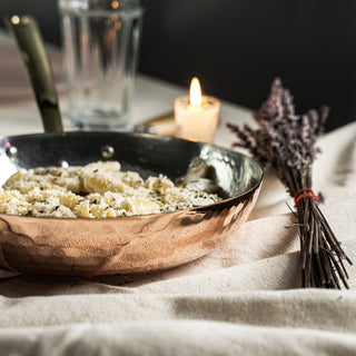 Handcrafted Hammered Copper Frying Pan – Premium Cookware with Brass Handle - Alfiq's Store