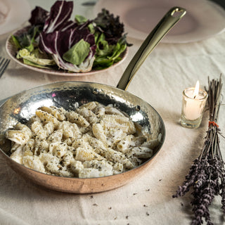 Handcrafted Hammered Copper Frying Pan – Premium Cookware with Brass Handle - Alfiq's Store