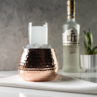 Handcrafted Hammered Copper Ice Bowl – Premium Drink and Glass Cooler Bowl - Alfiq's Store