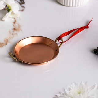 Handcrafted Mini Copper Serving Pan – Dollhouse Kitchenware & Holiday Ornament (3.5") - Alfiq's Store