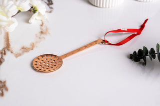 Handcrafted Mini Copper Slotted Spoon Toy, Dollhouse Utensil & Festive Xmas Tree Decor - Alfiq's Store