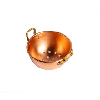 Handcrafted Miniature Copper Colander - Dollhouse Kitchen Decor & Collector’s Treasure - Alfiq's Store