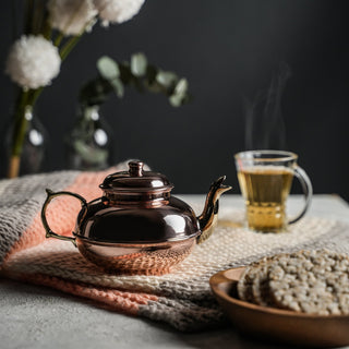 Handcrafted Pure Copper Herbal Teapot – Traditional Turkish & Moroccan Tea Kettle (900ml) - Alfiq's Store