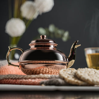 Handcrafted Pure Copper Herbal Teapot – Traditional Turkish & Moroccan Tea Kettle (900ml) - Alfiq's Store