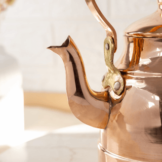 Handcrafted Solid Copper Teapot – Traditional Turkish Design, 1.5L Capacity - Alfiq's Store