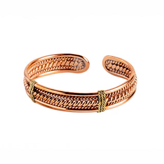 Handmade Adjustable Solid Copper & Brass Cuff Bracelet, Color Mocha Mouse - Alfiq's Store