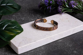 Handmade Adjustable Solid Copper & Brass Cuff Bracelet, Color Mocha Mouse - Alfiq's Store