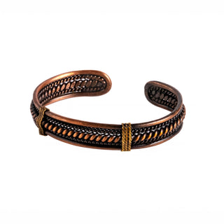 Handmade Adjustable Solid Copper & Brass Cuff Bracelet, Color Mocha Mouse - Alfiq's Store