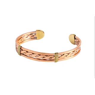 Handmade Adjustable Solid Copper & Brass Cuff Bracelet, Color Mocha Mouse - Alfiq's Store