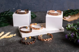 Handmade Adjustable Solid Copper & Brass Cuff Bracelet, Color Mocha Mouse - Alfiq's Store