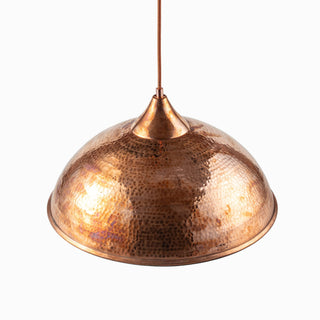 Handmade Aged Copper Pendant Light – Vintage Charm with a Timeless Glow - Alfiq's Store