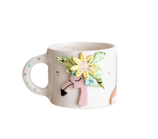 Handmade Ceramic Flamingo Bloom Mug - Alfiq's Store