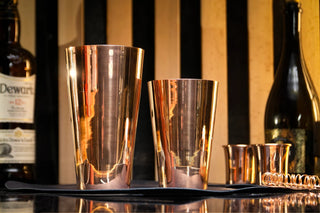Handmade Copper Cocktail Set – Shaker, Shot Glasses, Spoon & Pick - Alfiq's Store