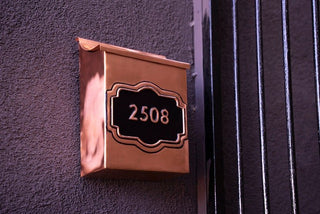 Handmade Copper Mailbox with Personalized Numbers – 12" x 6" x 4" - Alfiq's Store