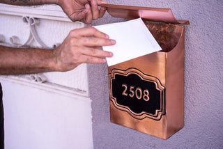 Handmade Copper Mailbox with Personalized Numbers – 12" x 6" x 4" - Alfiq's Store