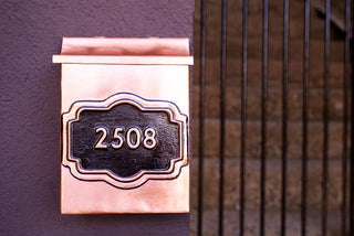 Handmade Copper Mailbox with Personalized Numbers – 12" x 6" x 4" - Alfiq's Store