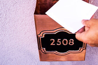 Handmade Copper Mailbox with Personalized Numbers – 12" x 6" x 4" - Alfiq's Store