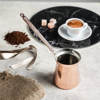 Handmade Copper Turkish Coffee Pot, Traditional Cezve for Authentic Brewing - Alfiq's Store