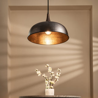 Handmade Dark Copper Dome Pendant Light with Customizable Accessories - Alfiq's Store