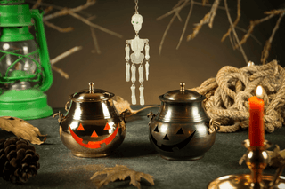 Handmade Dark Copper Pumpkin Decor with Hanger | Decorative Housewarming Copper Ornaments 4" x 4" - Alfiq's Store