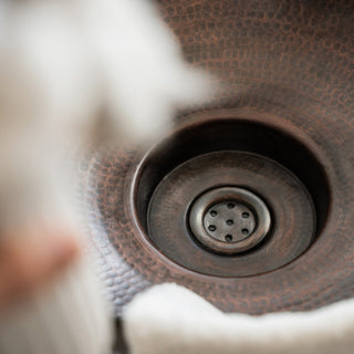 Handmade Dark Copper Vessel Sink - Hammered Solid Copper Bathroom & Kitchen Sink - Drain Cap Included - Alfiq's Store
