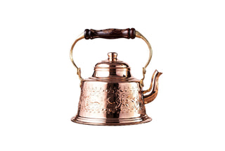 Handmade Engraved Copper Solid Copper Teapot Stovetop, 1.6 Quarts (1.5 Liter) - Alfiq's Store