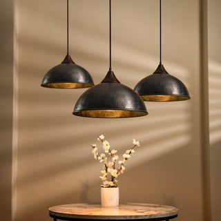 Handmade Farmhouse Copper Pendant Light | Dark Copper & Green Patina Chandelier - Alfiq's Store