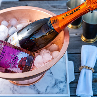 Handmade Hammered Copper Champagne Bowl & Copper Ice Bucket, Color Solid Copper - Alfiq's Store
