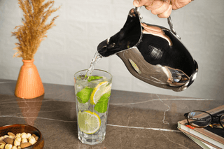 Handmade Hammered Copper Pitcher in Silver Finish – 1500ml Bedside Water Jug - Alfiq's Store