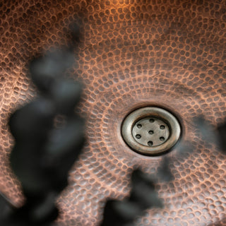 Handmade Hammered Copper Vessel Sink – Drop - In Bathroom & Kitchen Sink with Drain Cap - Alfiq's Store