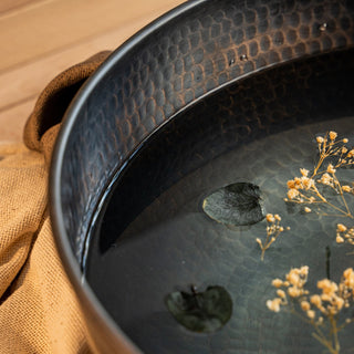 Handmade Matte Copper Pedicure Bowl – Luxurious Foot Soaking Basin for Spa & Home - Alfiq's Store