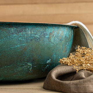 Handmade Matte Copper Pedicure Bowl – Luxurious Foot Soaking Basin for Spa & Home - Alfiq's Store