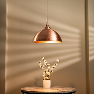 Handmade Matte Copper Pendant Light – Complete Set with Customizable Accessories (6"–16") - Alfiq's Store