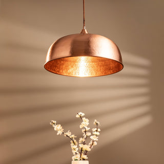 Handmade Matte Copper Pendant Light – Timeless Elegance in a Hand - Hammered Finish - Alfiq's Store