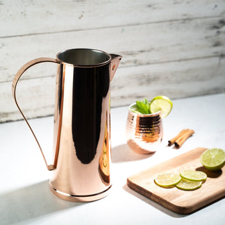 Handmade Silver - Colored Copper Water Pitcher – Elegant & Durable Beverage Jug - Alfiq's Store