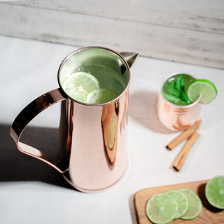 Handmade Silver - Colored Copper Water Pitcher – Elegant & Durable Beverage Jug - Alfiq's Store